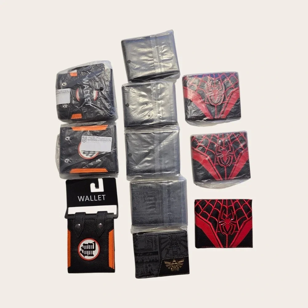 11 Wallet Bundle Spider-Man Dragon Ball Z Legend of Zelda New Bifold Wallets